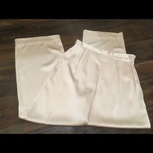 Vintage Blush 100% Silk Saks Fifth Avenue Wide Leg Pants